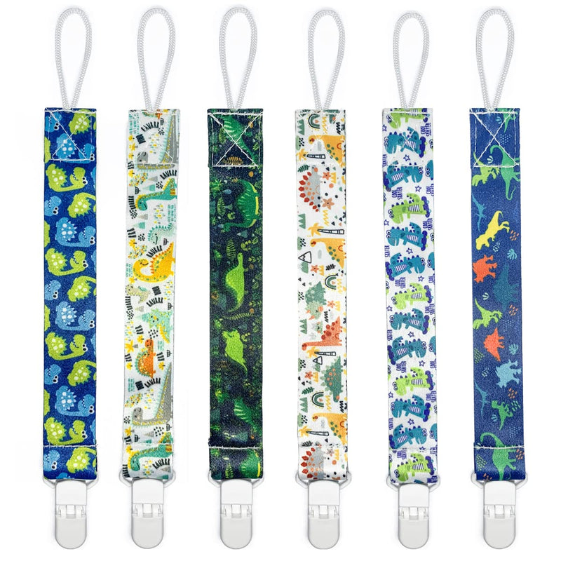 [Australia] - PandaEar Baby Pacifier Clips, 6 Pack Universal Holder Leash for Boys and Girls, Teething Toys Teethers 
