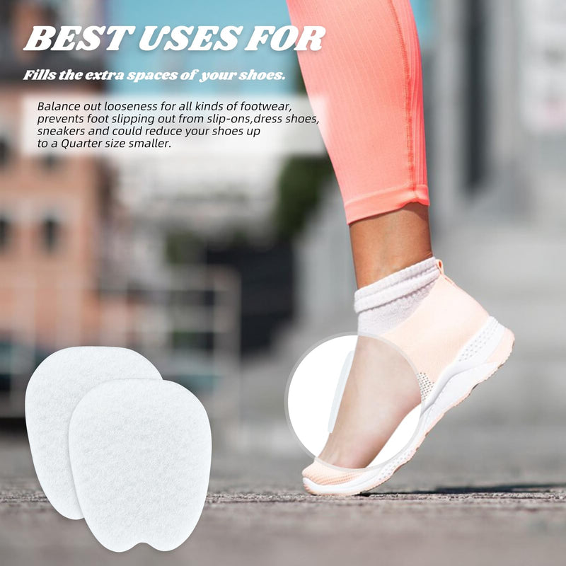 [Australia] - NICENEEEDED 6 Pairs Felt Tongue Pads, Self-Adhesive Tongue Pads, White Non-Slip Soft Shoe Insoles, Foot Pads, Metatarsal Pads 