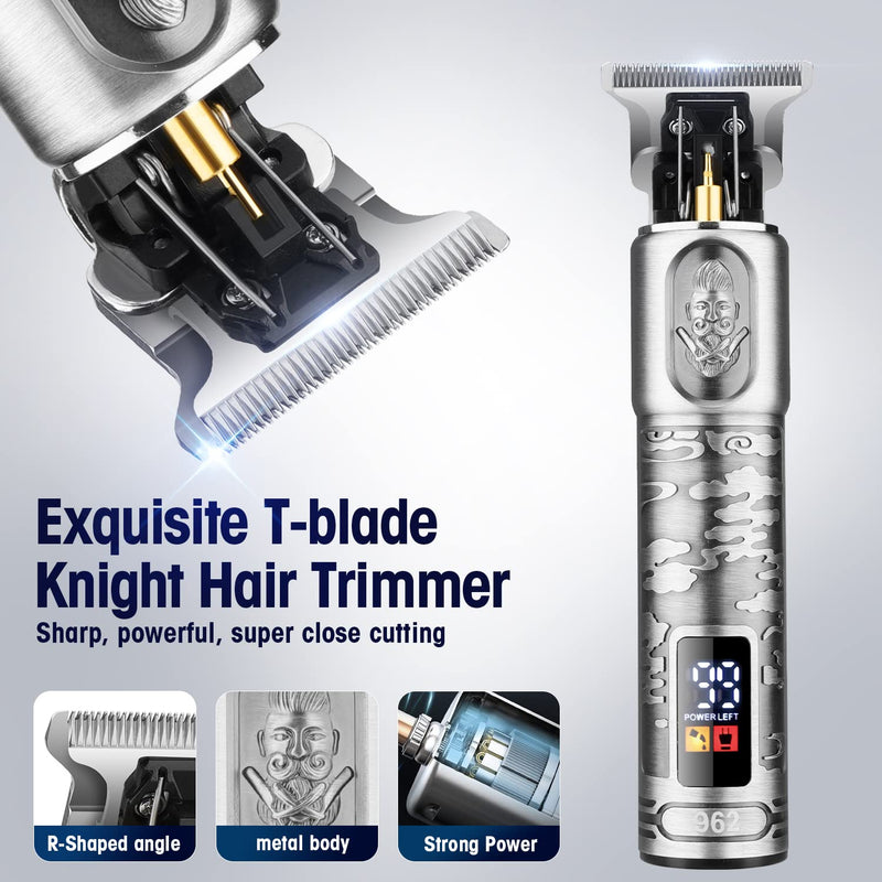 Foil Shavers for Men Electric Razor, Clippers and Trimmer for Men with LED Display, Waterproof Gray