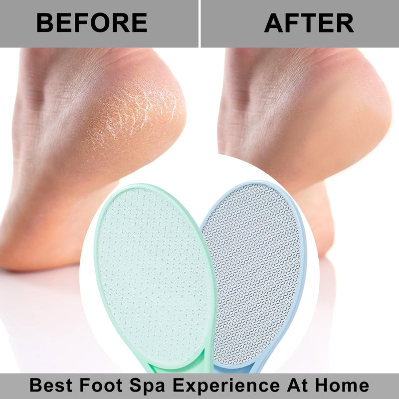 [Australia] - 3 Pack Nano Glass Foot File Callus Remover for Feet, Double Sided Foot Scrubber, Dead Skin Remover, Hygienic Pedicure Tool, Hair Eraser for Softer and Smoother Feet and Hands,Green Blue Purple Green Blue Purple 