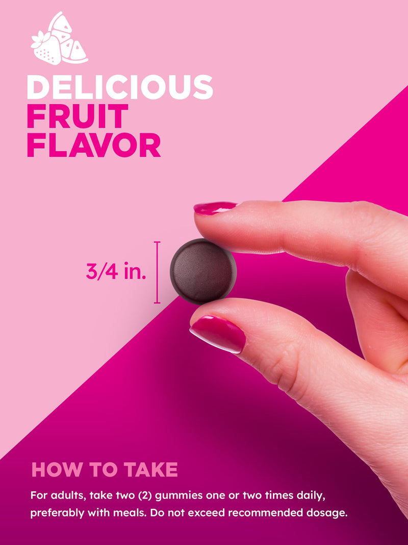 PINK Biotin Gummies for Women | 2,500 mcg | 60 Count | Vitamin for Hair, Skin and Nails | Fruit Flavor | Non-GMO & Gluten Free