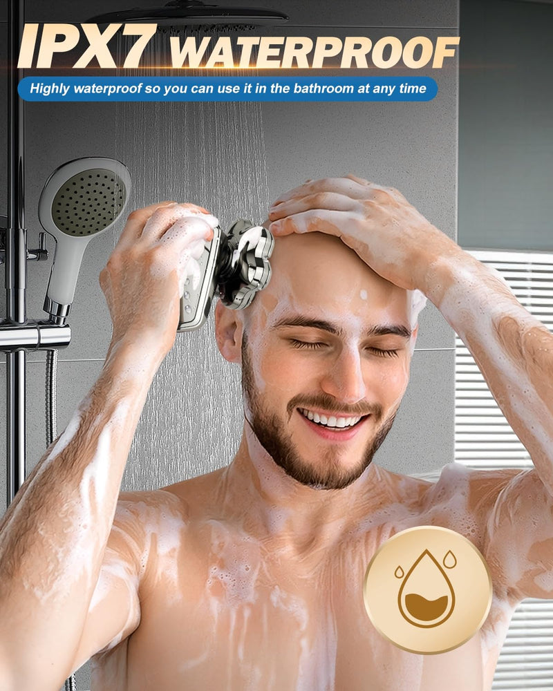 [Australia] - Head Shavers for Bald Men, Electric Detachable Head Shaver for Male, Waterproof Wet Dry Body Bald Head Shaver, Rechargable Rotary Shavers/Razor for Husband Father Gunmetal 