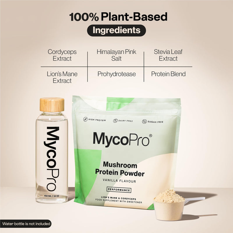 Vegan Protein Powder | Adaptogen Blend & Digestive Enzymes | 22g Plant Protein | B12 & B6 | Gluten & Soy Free | Vanilla | 630g