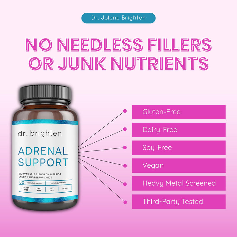 [Australia] - Dr. Brighten Adrenal Support - Dietary Supplement with Ashwagandha to Support Healthy Energy Levels and Stress Response 60 Count (Pack of 1) 