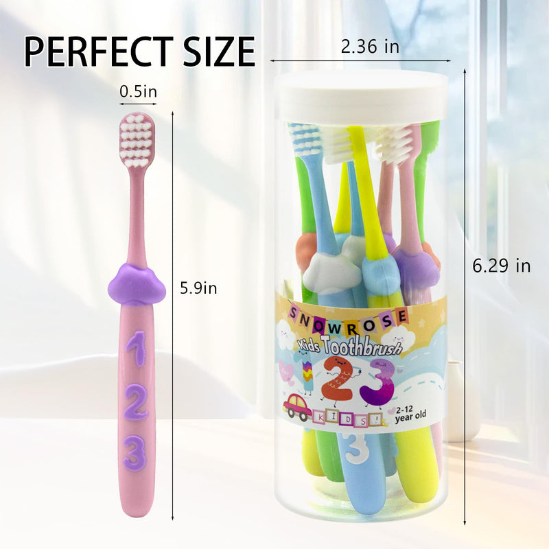[Australia] - SNOWROSE 8 Pcs Kids Toothbrushes,Soft Bristles Toothbrushes for 2-12 Years Old Kids, Multicolor Baby Toothbrush Pack, Cute Toddler Toothbrush Girl & Boy 1 Count (Pack of 8) 