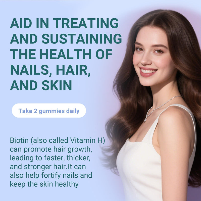 Biotin Hair Growth Vitamin Supplement with 5000mcg for Women or Men | Support Skin Collagen & Nails | Biotin High Strength with Folate, Sea Moss & Pearl Powder | Vegan 60 Gummies