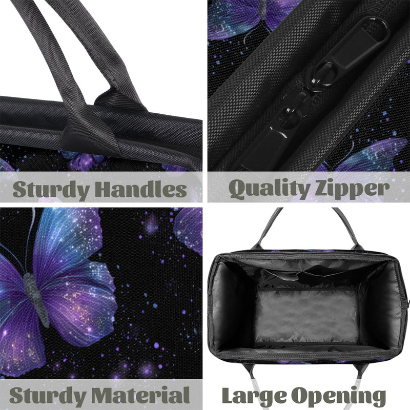 Travel Duffel Bag for Girls Women, Beautiful Butterfly Ladies Weekend Overnight Bag Gym Sports Bags Flight Approved Lightweight Carry On Tote Bags for Traveling Yoga Camping Hospital,A-02 B-02