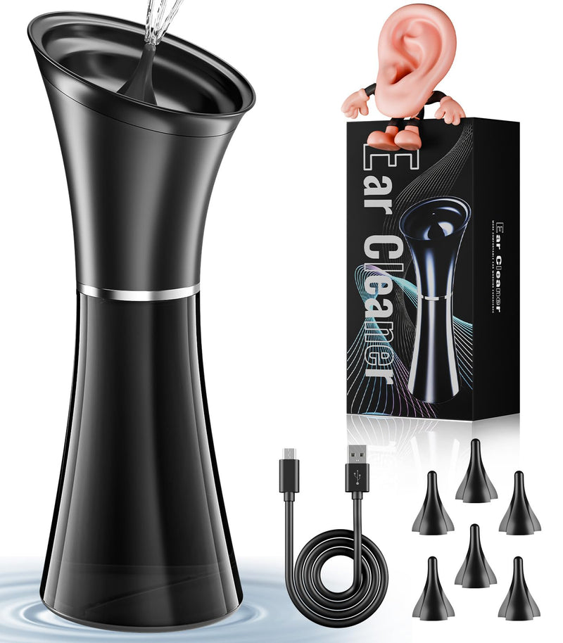 [Australia] - Ear Wax Removal - Electric Ear Cleaner with IPX7, Ear Cleaning Kit Effective & Safe Ear Wax Cleaner Irrigation Flushing System, 4 Pressure Modes, 6 Tips 