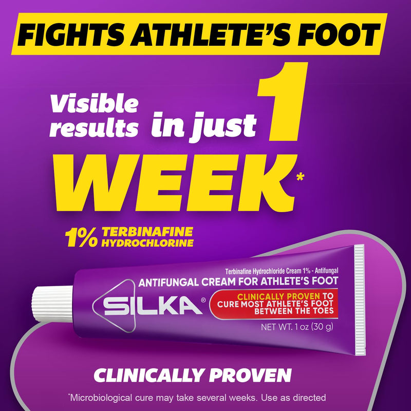 Silka Max Strength Antifungal Liquid & Athlete's Foot Cream Set, 2 Count | Powerfull Relief for Athlete's Foot, Ringworm & Jock Itch; Helps Relieve Itching & Burning