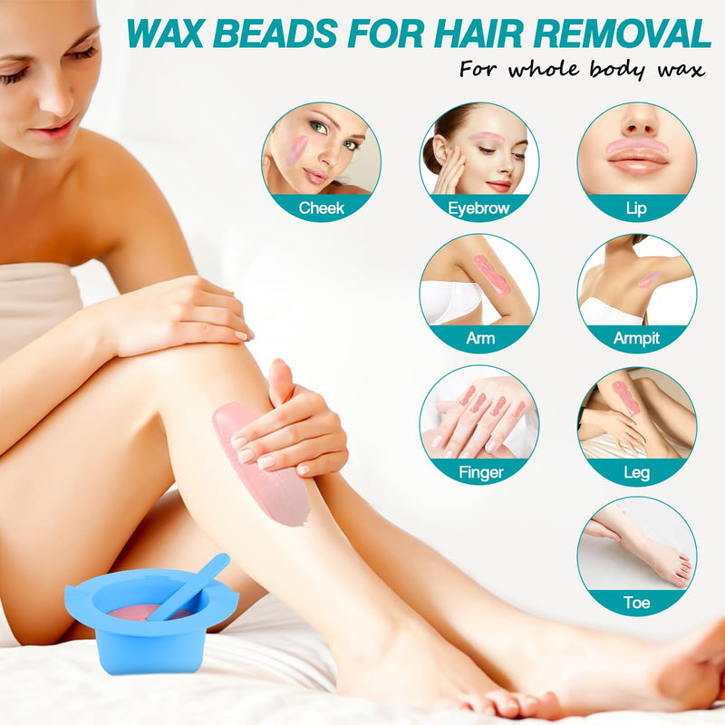[Australia] - PURPESKY Wax Beads Bulk, 1lbs Hard Waxing Beans for Hair Removal, Brazilian Coarse Wax for Face, Leg, Bikini, Home Waxing Kit with Collapsible Bowl/Pot & Collapsible Bowl (Cream) pot-cream 16 Ounce (Pack of 1) 