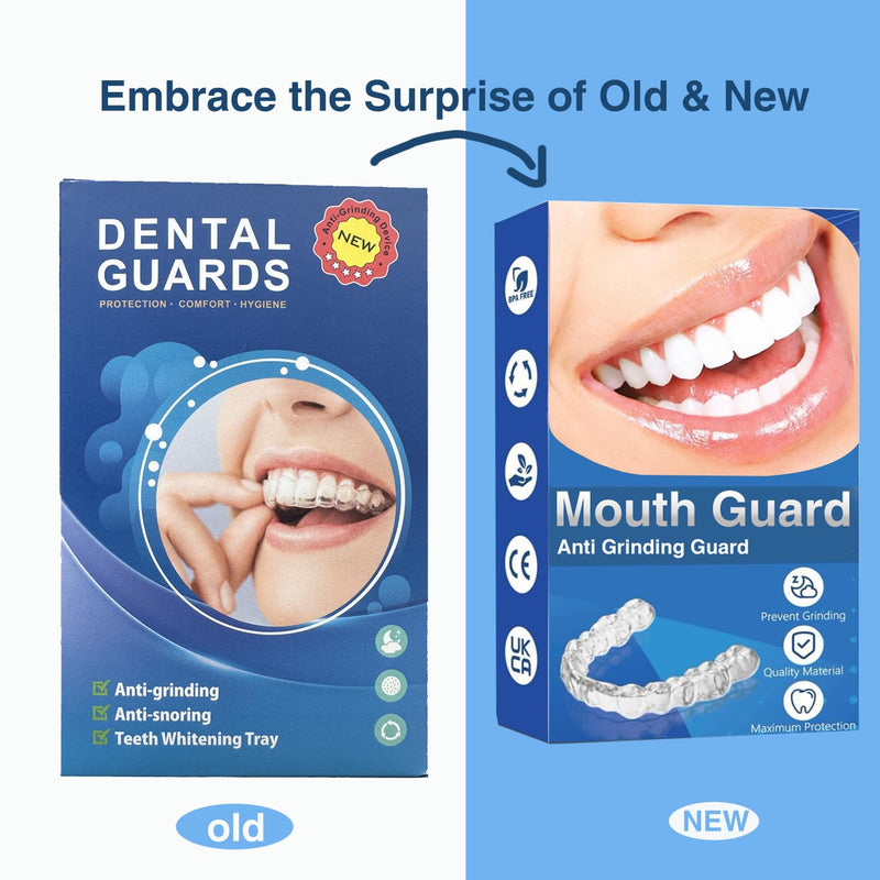 Mouth Guard for Grinding Teeth at Night - Dental Anti-Teeth Clenching Night Guards, Sleep Mouth Guard for Bruxism, Clenching Teeth Protector for Adults 2 Sizes with One Travel Cases