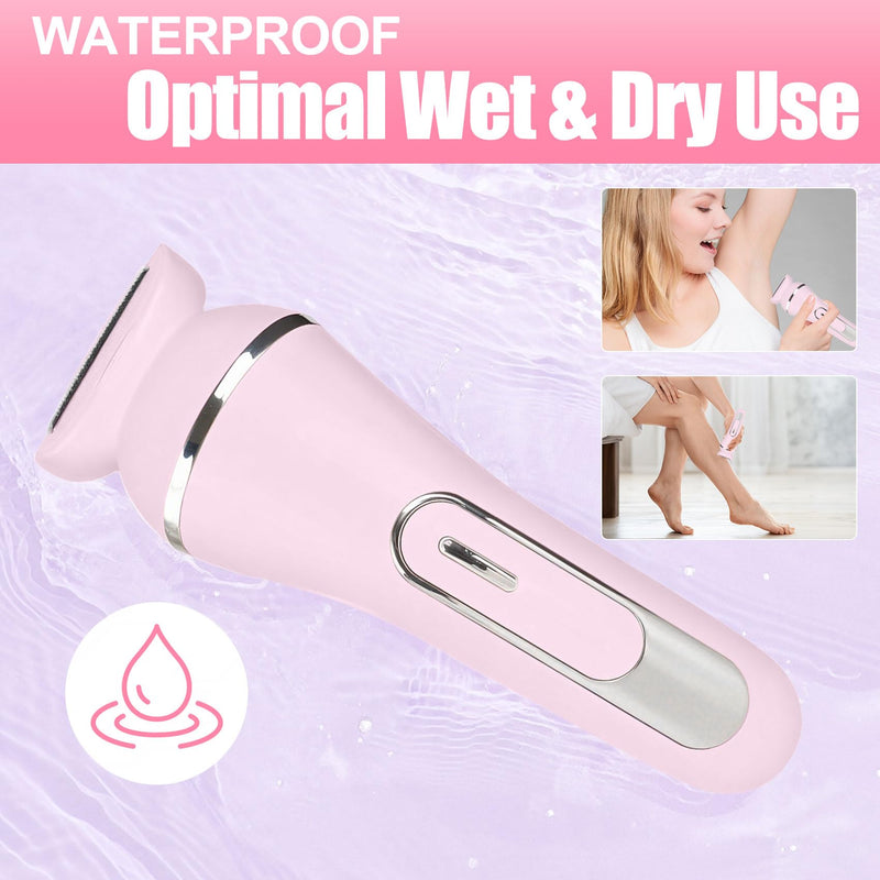 [Australia] - 3.0 Women Face Epilator, 7-in-1 Rechargeable Facial Hair Remover with LED Battery Display, Facial Shaver for Face, Eyebrow, Nose Trimmer (Pink) Pink 