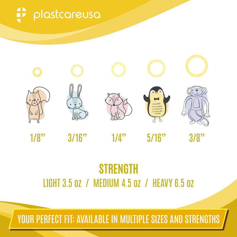 1000 (1/4" Fox, Medium 4.5 Oz) Orthodontic Latex Elastic Rubber Bands for Braces - Multi-Size Dental Elastics Kit, Heavy-Duty Ortho Bands for Gap Closure & Teeth Alignment (10 Bags of 100) 1/4" Fox