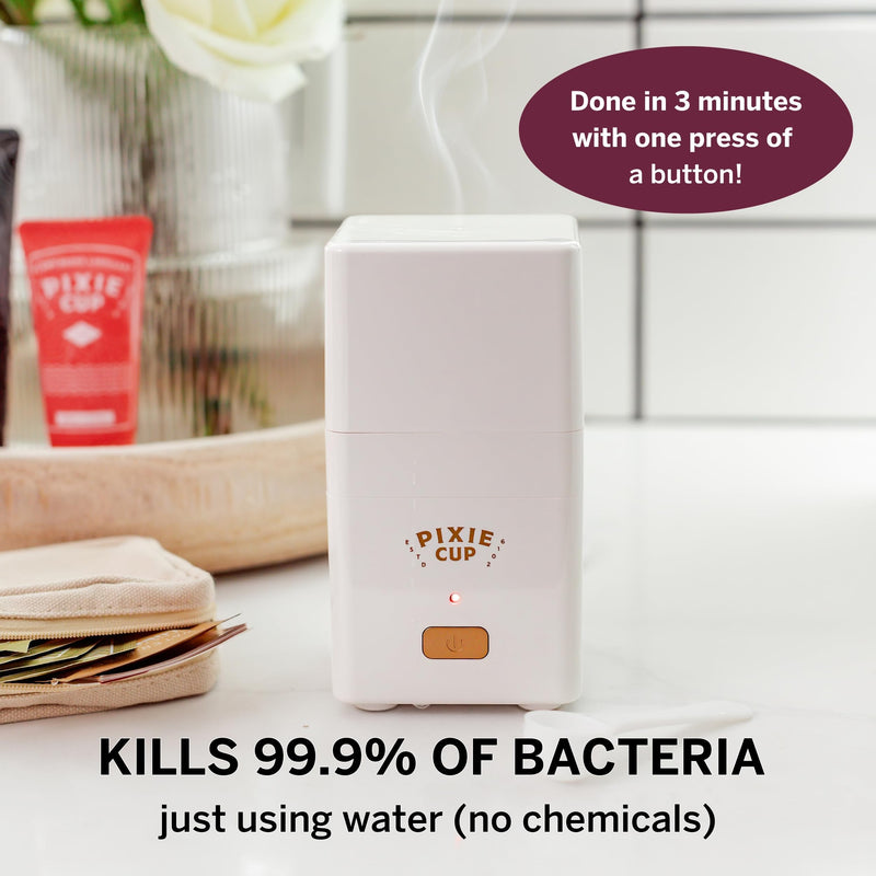 [Australia] - Menstrual Discs with Sterilizer - Ranked 1 for Most Comfortable Soft Reusable Period Disc - Kills 99.9% of Germs with Cleaner Steamer - Wash Your Disc in 3 Minutes! - Compact Sanitizer Kit 