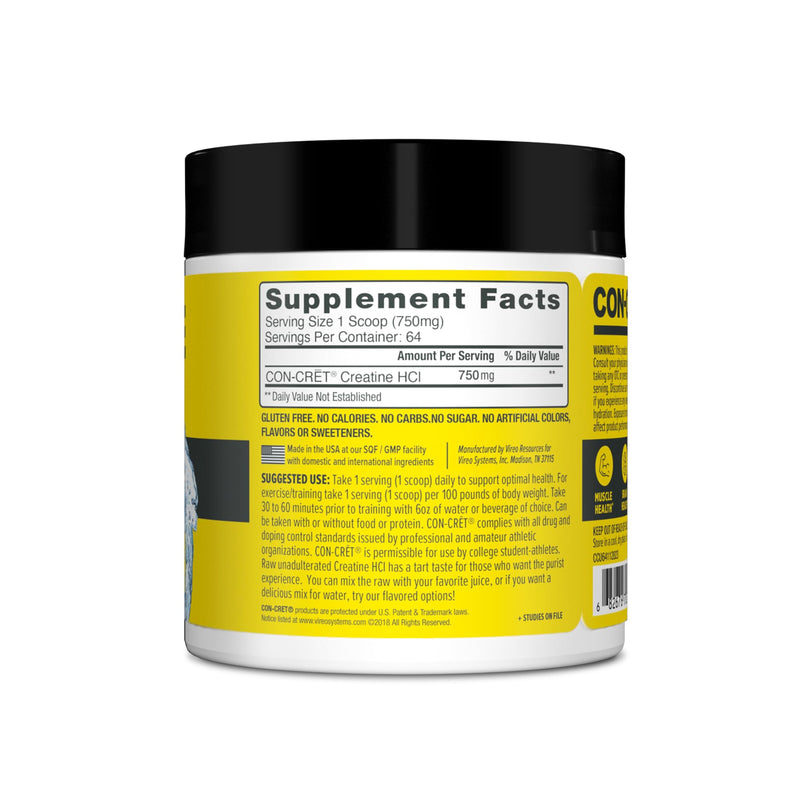 [Australia] - Creatine HCl Powder | Supports Muscle, Cognitive, and Immune Health | Unflavored Creatine (64 Servings) Raw Unflavored 64 Servings (Pack of 1) 