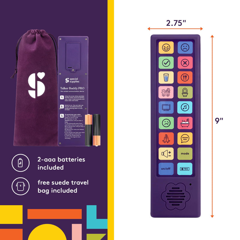 [Australia] - Special Supplies AAC Communication Device for Speech Therapy, Talker Buddy Communication Device for Non Verbal Kids & Adults, Autism Talking Aids for Home or School, Travel Bag, Recording Option 