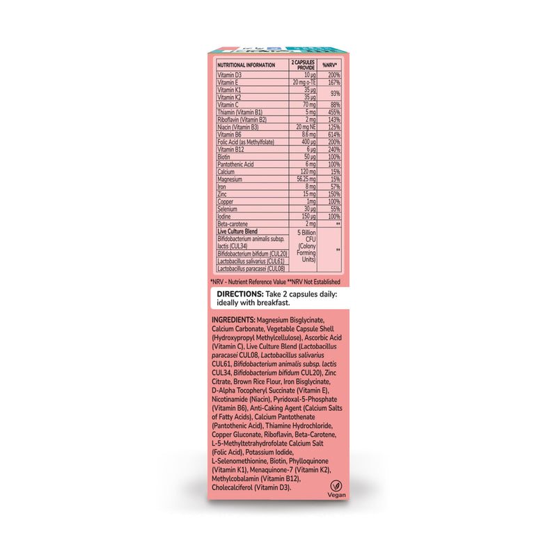 Health & Her For Mum After Pregnancy Breastfeeding Supplement - Postnatal vitamins for women - Contains 5bn live cultures, Vitamin D, Calcium, Magnesium - 1 month supply - 60 CAPSULES - Vegan & Gluten 60 count (Pack of 1)
