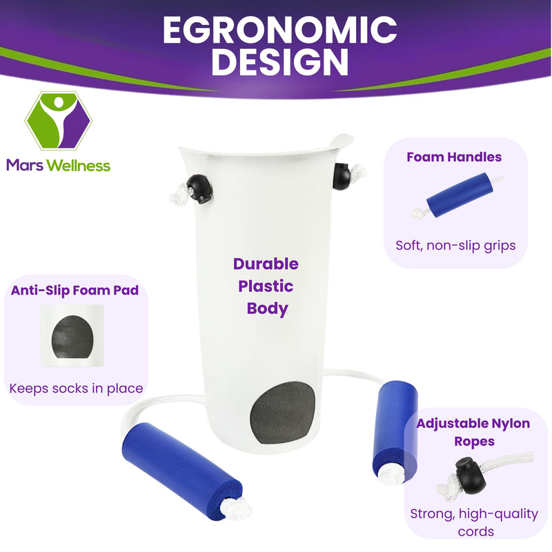 [Australia] - Molded Sock Aid Donner Kit - Sock Remover and Donner Kit - Foam Grip Handles - 31" Adjustable Cords - Sock Helper Stocking Slider - Elderly, Senior, Pregnant Diabetics Donner + Remover 