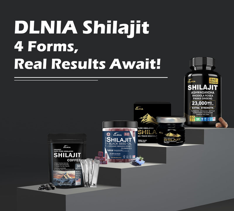 [Australia] - 8-In-1 Shilajit Pure Himalayan Organic Supplement 9000MG with Rhodiola Rosea 1000MG, Ashwagandha 2000MG, Ginseng, Gingko Biloba, Turmeric, Cordyceps Mushroom, Stinging Nettle for Full Body Power 