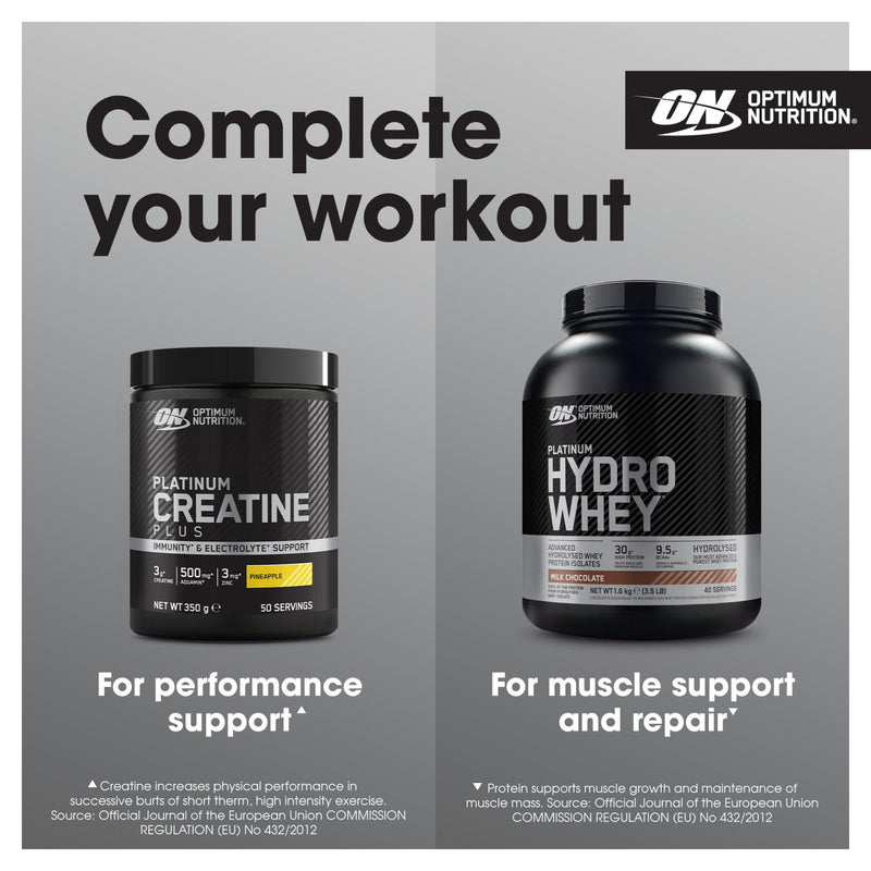 Optimum Nutrition Platinum Creatine Plus, Advanced Food Supplement to Increase Power and Performance, with Aquamin Magnesium for Electrolyte Balance, Orange Flavour, 50 Servings, 350 g