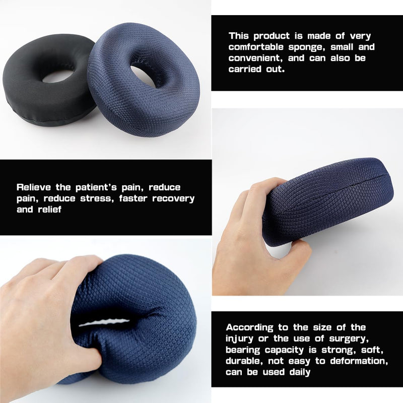 [Australia] - 2Pcs Donut Pillow Donut Seat Cushions Round Hollow Tailbone Ear Hole Piercing Pillows Hemorrhoid Cushions for Relieve Pain,Random Color,5.9 inch 