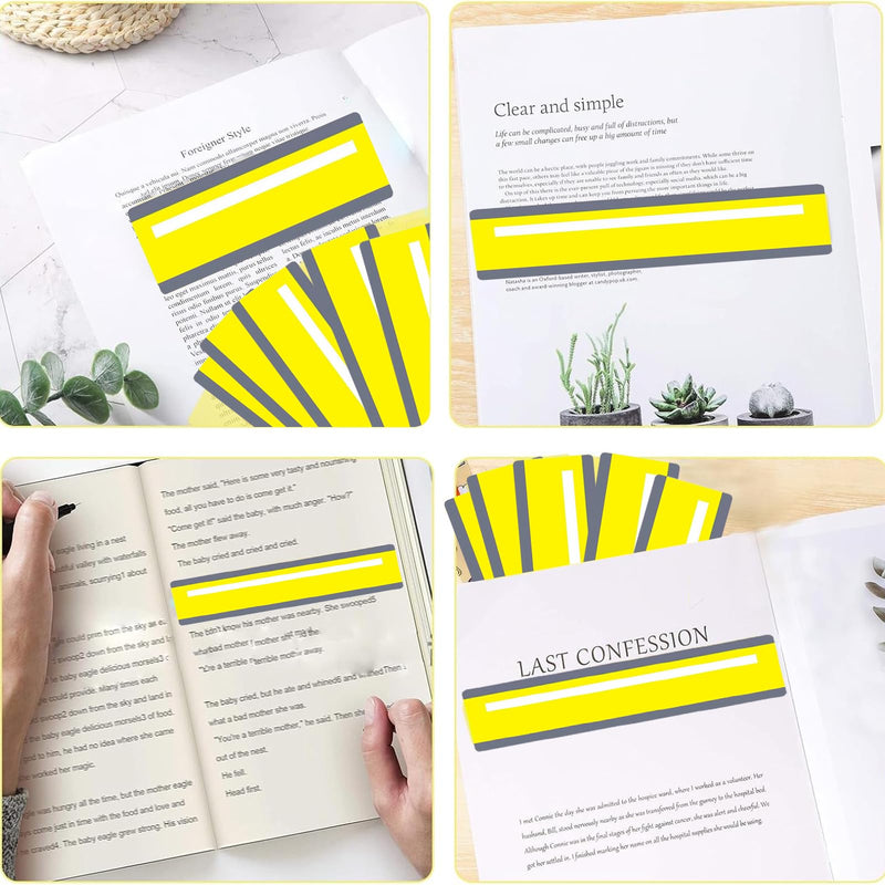 SANTUO 8 Pieces Dyslexia Overlays for Reading - PET Yellow Overlays for Dyslexia, Dyslexia Aids for Dyslexia ADHD Irlens Syndrome Visual Stress Relief (yellow grey) yellow grey