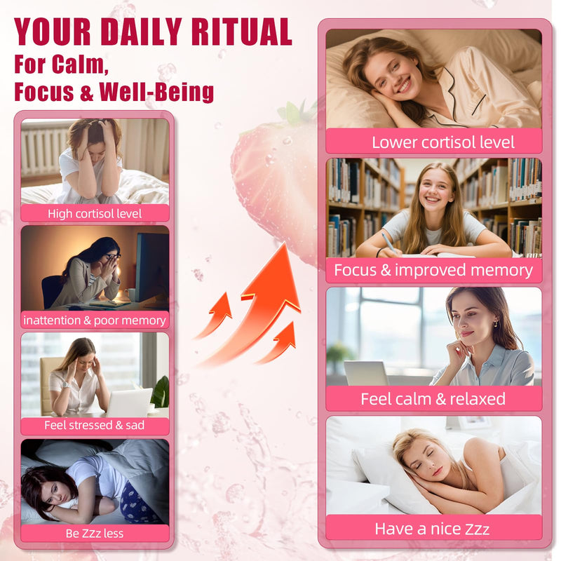 Cortisol Supplements for Women: Cortisol Reducer Gummies with Ashwagandha Magnesium L-theanine Phosphatidylserine Vitamin B12 for Daily Relaxation Support