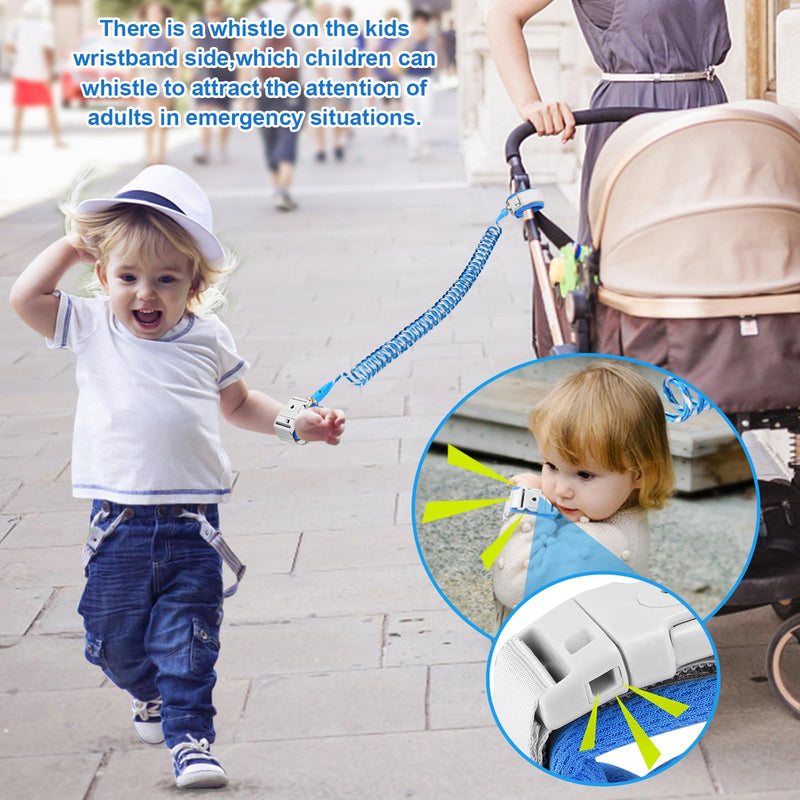 [Australia] - Accmor Toddler Leash with Key Lock, 2 in 1 Upgraded Anti Lost Wrist Link, 2 Packs Reflective Baby Leash with 360 Degree Rotating Connector and Adjustable Bracelet for Babies Boys Girls (6.56ft) Dark Blue, Rose Pink 