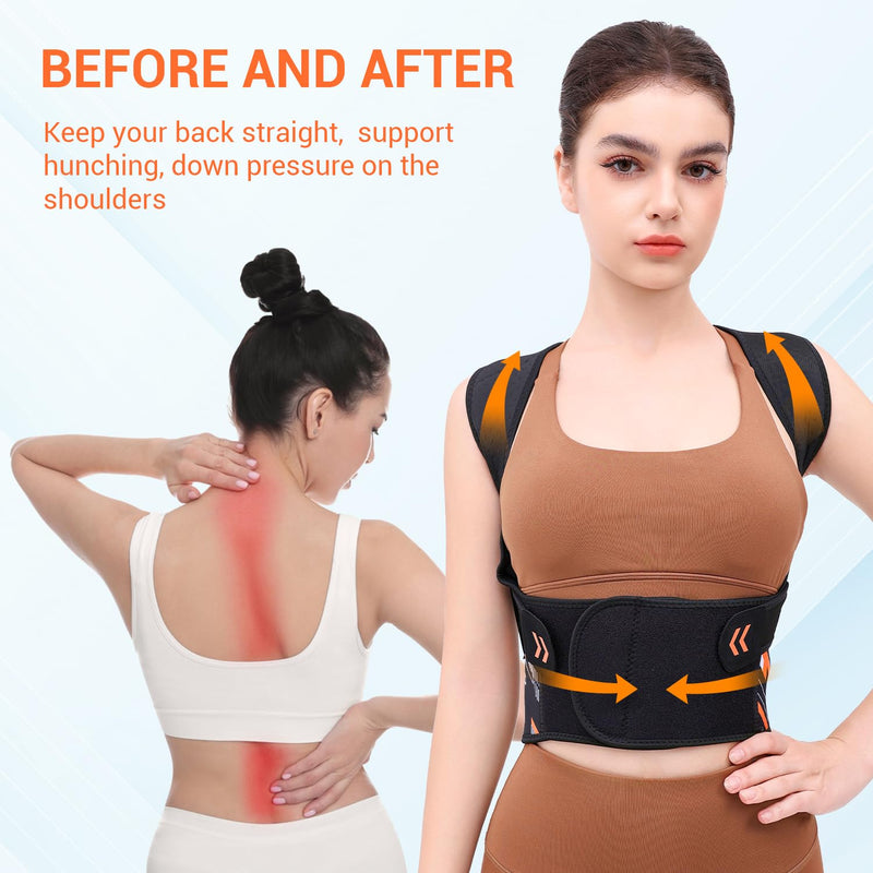 Posture Corrector-Back Brace for Men and Women, Adjust Posture To Limit Hunching, Support Back And Neck Pain, Improve Your Figure, Stretchable And Breathable, Adjustable Size (Medium) Medium