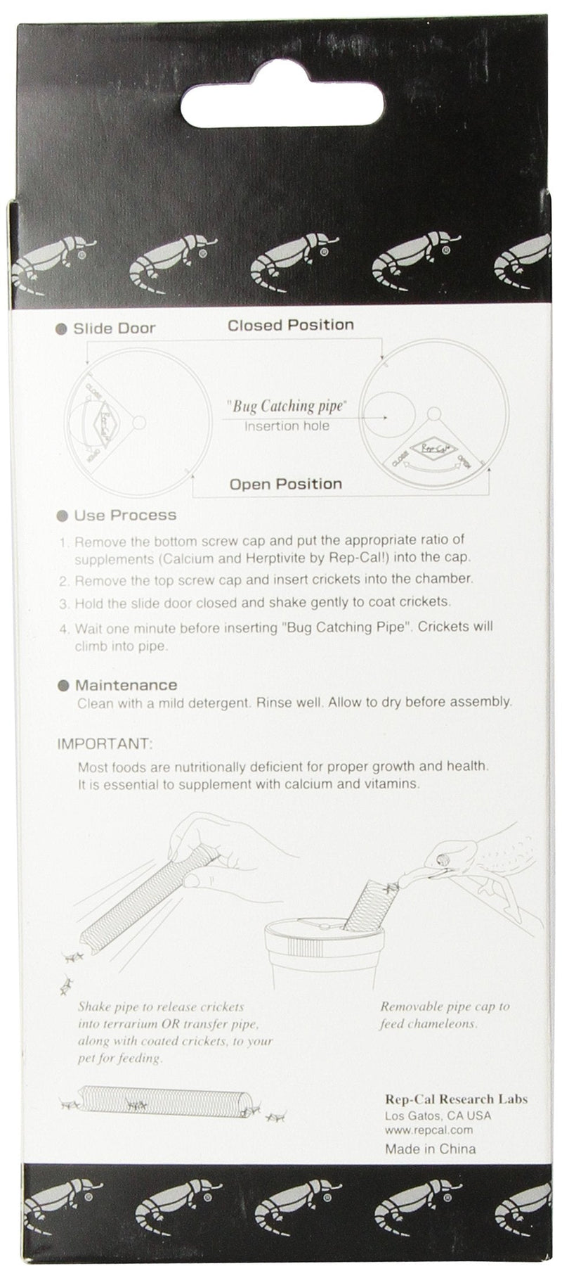 Rep-Cal SRP00500 Cricket Shaker with Bug Catching Pipe Reptile Vitamins and Supplements - PawsPlanet Australia
