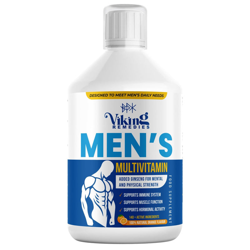 Men’s Multivitamin Liquid – 500ml – Orange Flavour – 140+ Nutrients Including Vitamins, Minerals & Amino Acids – Made in Sweden