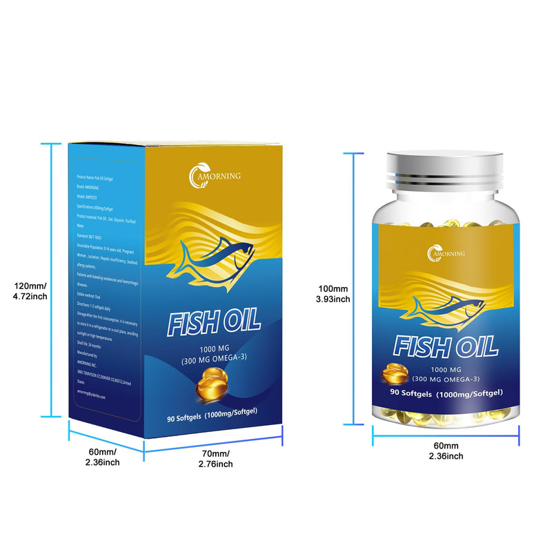 [Australia] - Fish Oil Softgels 1000mg Omega-3 Supplements Fatty-Acids - 90 Softgels Adult Essential Supplement Supports Heart Health 90Count 