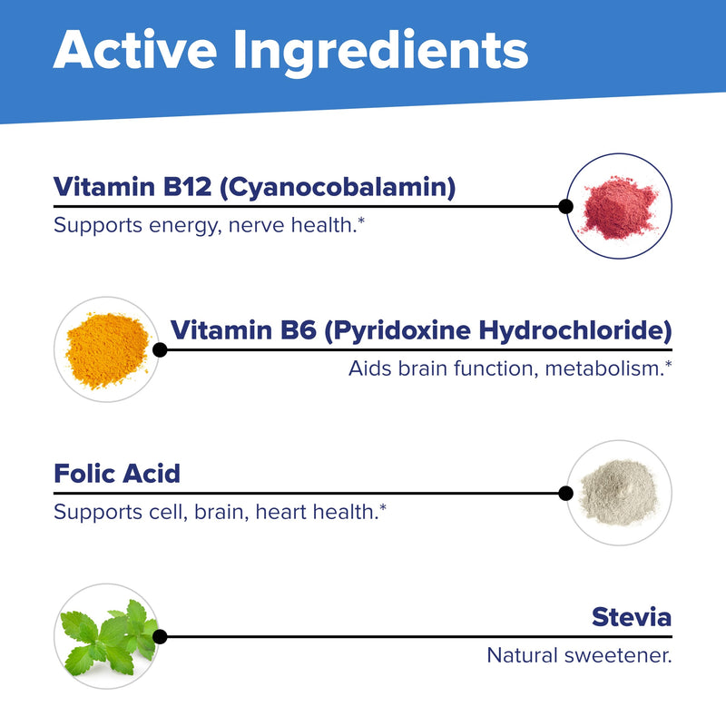 Superior Source No Shot Vitamin B-12 Cyanocobalamin 1000 mcg, B-6, Folic Acid 800 mcg - Support Brain & Heart Health - Aids Natural Energy Levels - 60 Sublingual Dissolving Tablets | Sublingual Formula with B-12 Cyanocobalamin, B-6 and Folic Acid Suppo...