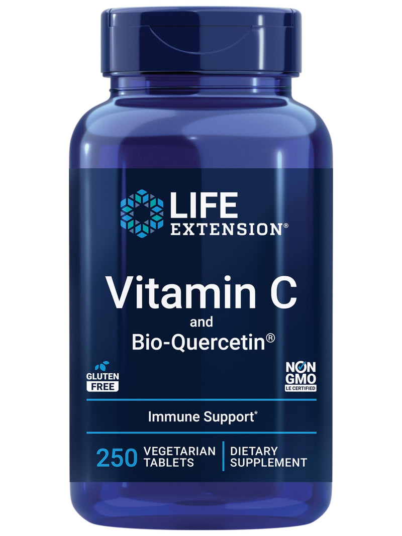 Life Extension Vitamin C & Quercetin Plus N-Acetyl Cysteine - 250 Tablets Vitamin C with Bioavailable Quercetin for Immune Support Plus 60 Capsules NAC Antioxidant
