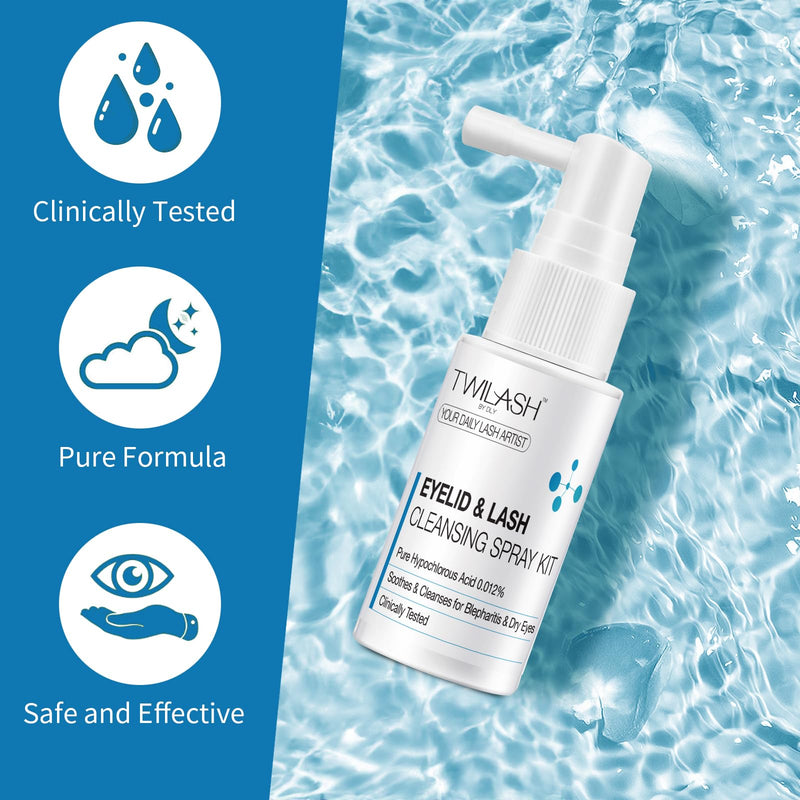 [Australia] - Eyelid & Lash Cleansing Spray 6 Pack Kit ‚Äì 6 x 30ml | Pure Hypochlorous Acid Eye Wash for Soothing & Cleansing Blepharitis & Dry Eyes 