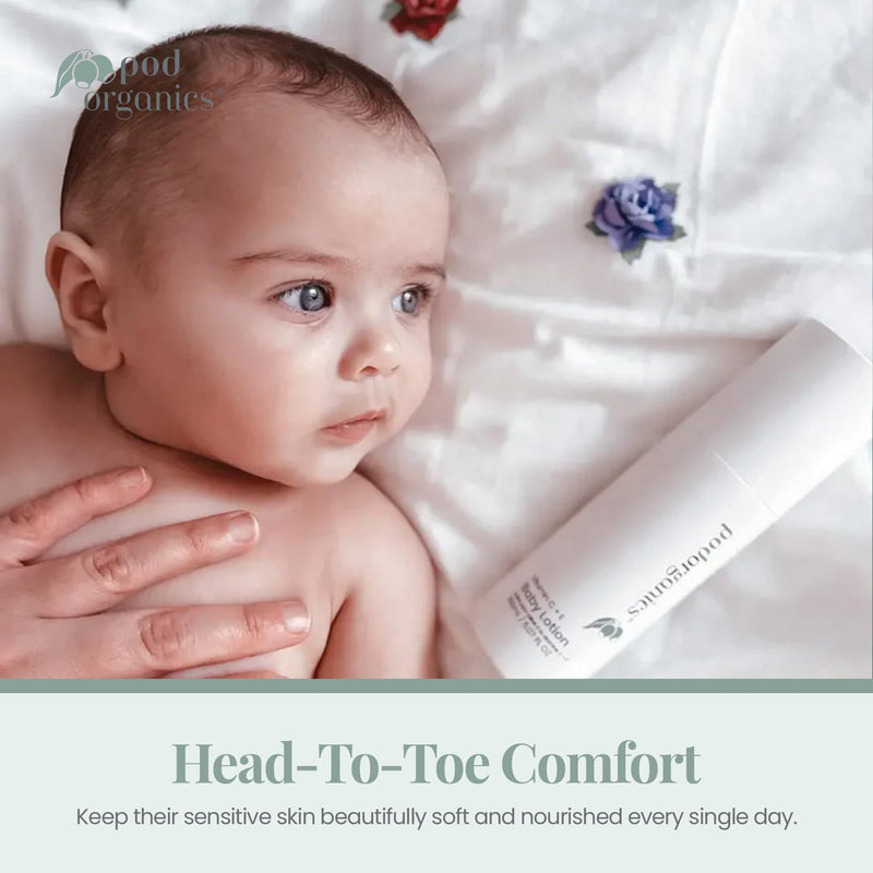 Vitamin C+E Baby Lotion - Unscented Lotion with Shea Butter | Jojoba Oil & Kakadu Plum - Deep Hydrating Moisturizer - For Newborn & Sensitive Skin - Fast Absorbing - Non-Greasy - 150ml