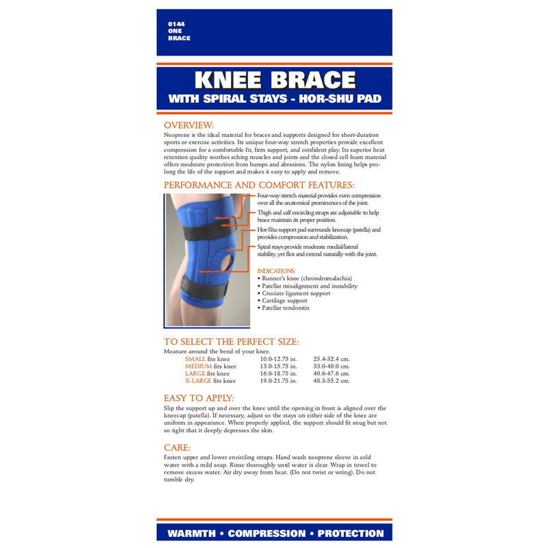 [Australia] - OTC Knee Brace, Neoprene Sleeve, Hor-Shu Pad, Spiral Stays (Pack of 2) Blue X-Large (Pack of 2) 