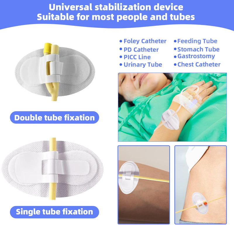 [Australia] - 20Pcs Foley Catheter Stabilization Device, Catheter Tube Holder, Adhesive Catheter Urinary Leg Bag Legband Holder Catheter Supplies for Single/Double Tube, G Tube and Feeding Tube in Place 20pcs White 