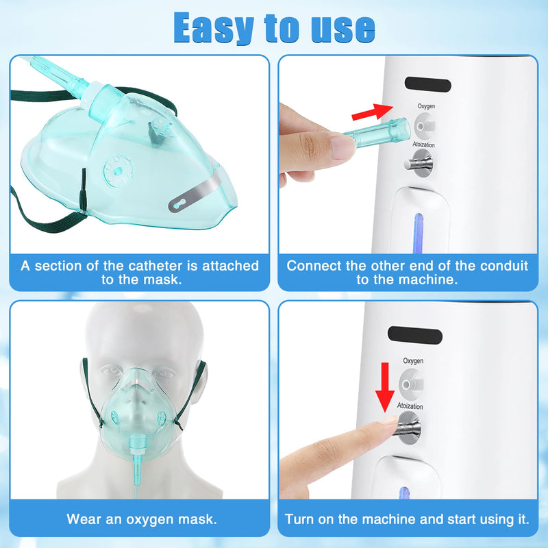 [Australia] - Geiserailie 2PCS L Oxygen Mask with 6.6 Ft Tubing and Adjustable Elastic Strap, Adult Oxygen Mask with Tubing, Breathing Masks for Face Adult Size L 