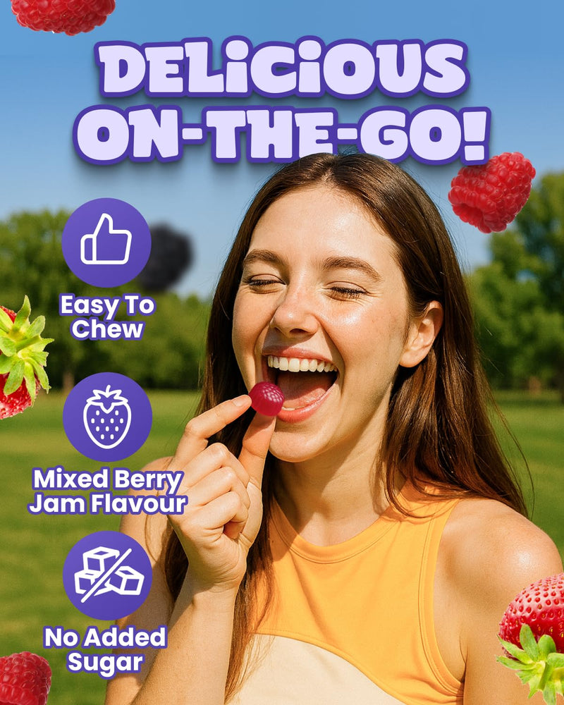 Multivitamin Gummies for Adults – 150 Gummies - 2.5 Month Supply - Advanced 10 Essential Vitamin Complex - Immune & Energy Support - Chewable Multivitamins for Men & Women - Mixed Berry Jam Flavour