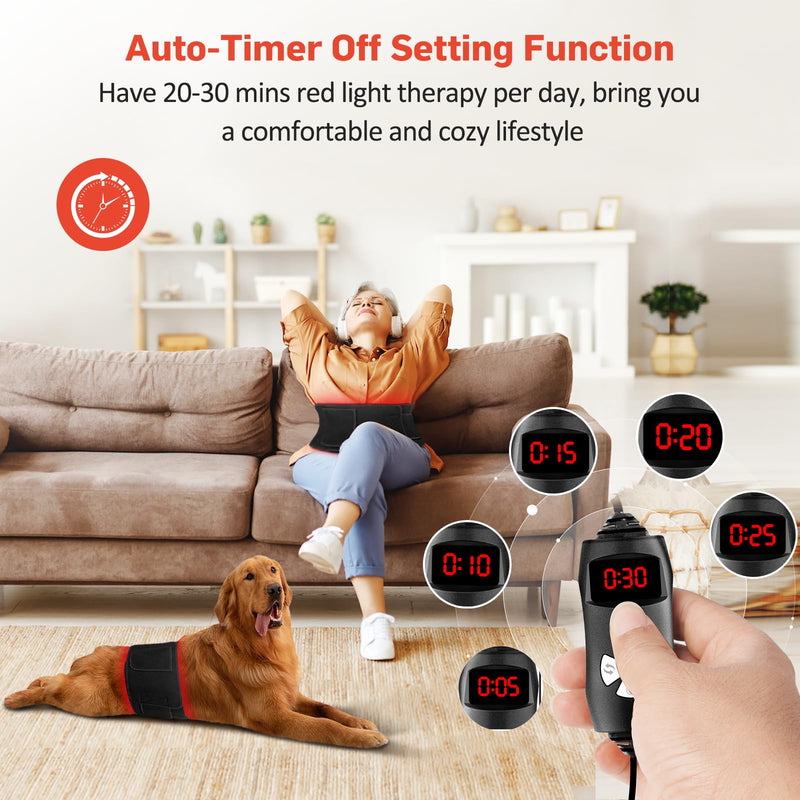 Red Light Therapy for Body, Infrared Light Therapy for Belt Shoulder Waist, Upgraded 3 in 1 LED Beads, 660nm Red Light & 850nm Near Infrared Light Therapy Belt Wrap Timer Remote Control XL