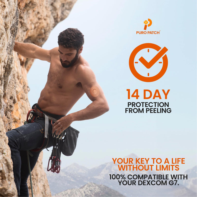 Premium Adhesive Covers - Compatible with Your Dexcom G7 Continuous Glucose Monitoring CGM Sensor - 20 Pack, Waterproof & Sweatproof Patches, Lasts 10-14 Days, Cut-Out Medical Tape (Tan) Tan