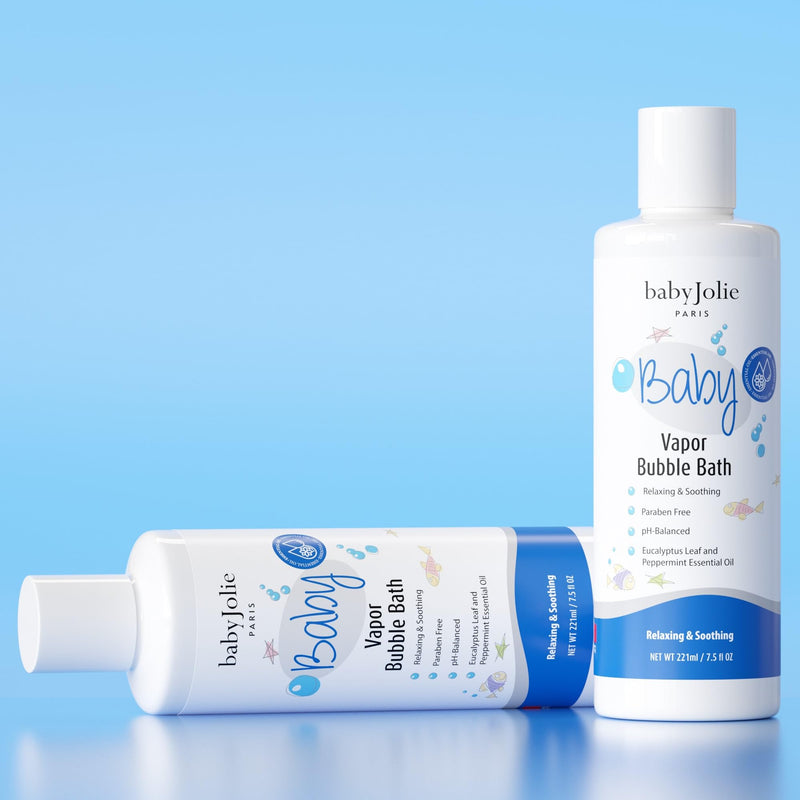 [Australia] - Baby Jolie Vapor Bubble Bath - Baby & Kids Bathing Aromatherapy for Stuffy Nose and Cough Relief, Made with Eucalyptus and Peppermint Extract, Natural Essential Oils, 7.5 oz 