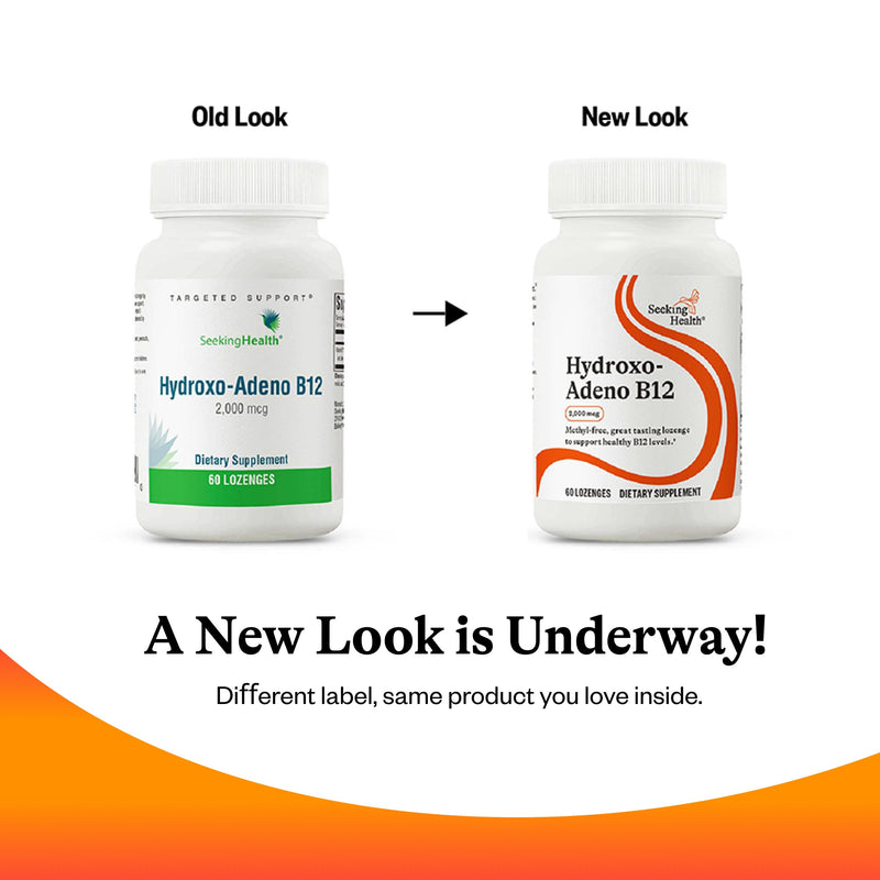 Seeking Health Hydroxo-Adeno B12, 2000 mcg, Methyl-Free, Supports Energy, Focus, methylation, Detox & homocysteine. Vegan, Vegetarian (60 lozenges)