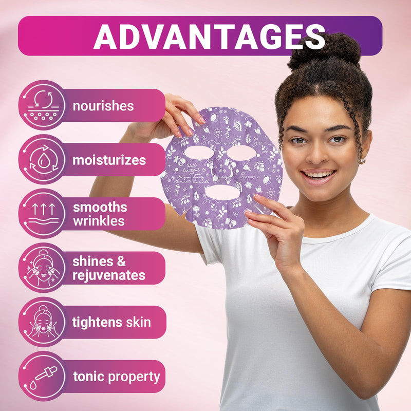 VIABEAUTY 6 Pack of Sheet Face Masks Skincare - Collagen Face Mask Sheets with Hyaluronic Acid, Vitamin C, Snail Mucin - Facial Sheet Mask for Hydrating, Moisturizing, Rejuvenating 1 Count (Pack of 6)