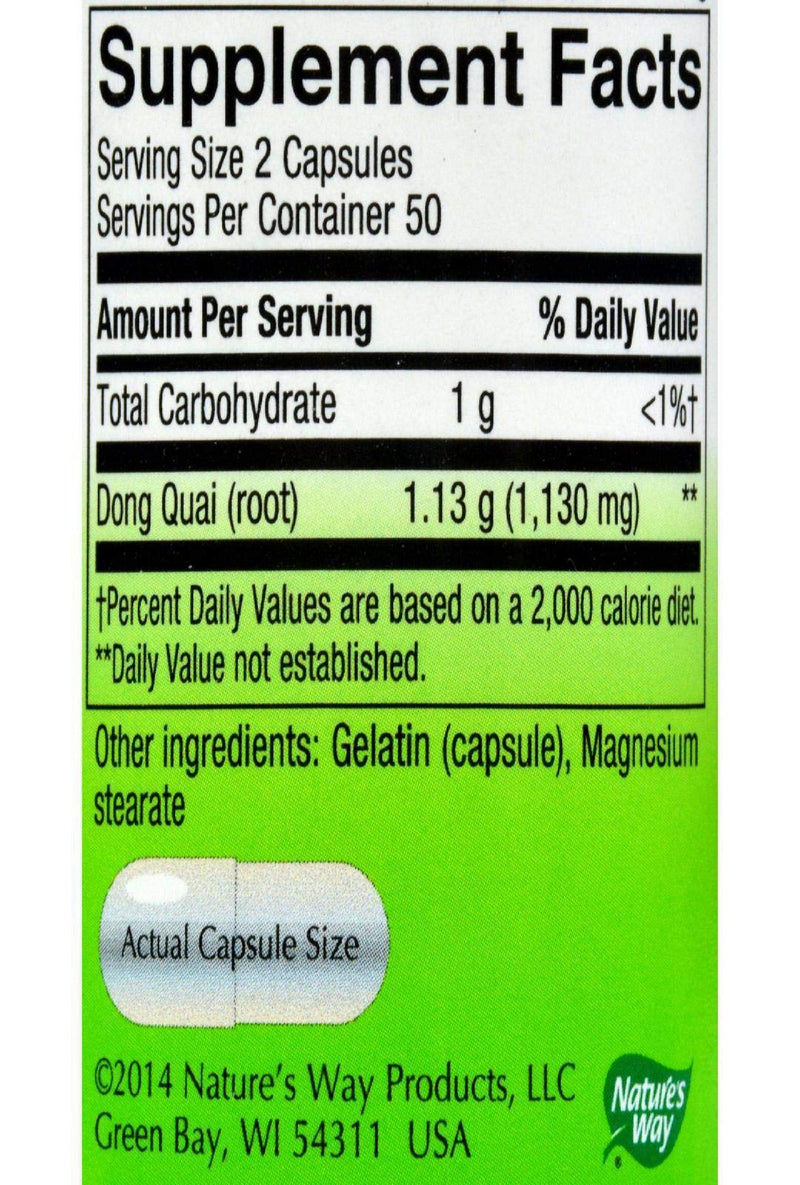 [Australia] - Nature's Way Dong Quai Root -- 100 Capsules / 565 mg 100 Count (Pack of 1) 