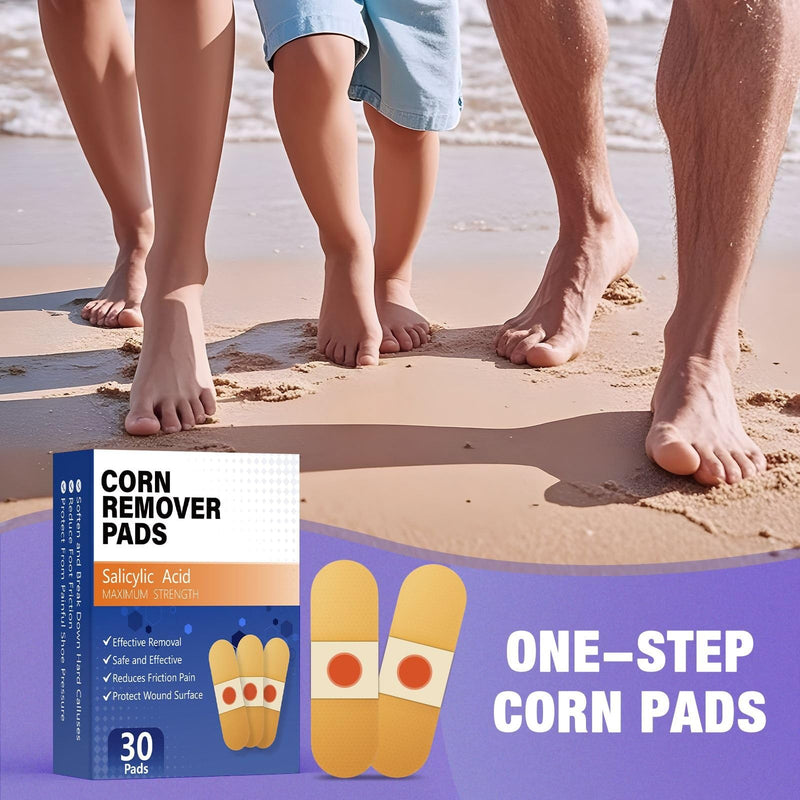 [Australia] - 40% Salicylic Acid Corn Removers Pads for Feet & Toes - Max Strength Medicated Treatment - Fast-Acting Adhesive Targets Corns, Calluses & Dead Skin - 30 Count 30 Count (Pack of 1) 