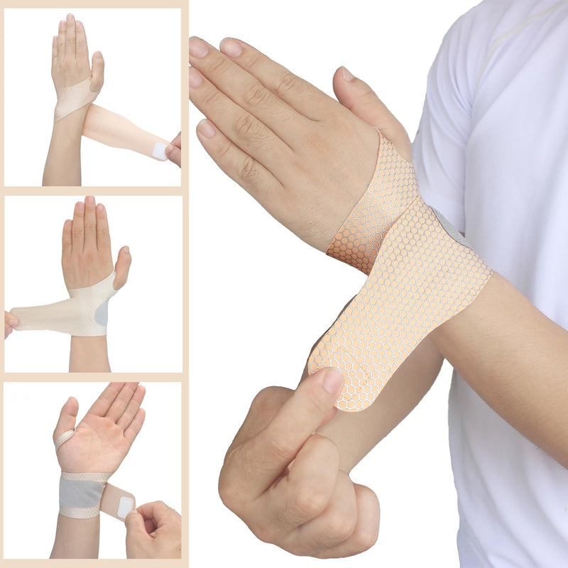 [Australia] - 2 Pcs Ultra-Thin Wrist Brace Support for Carpal Tunnel, Pain Relief, Arthritis, Tendonitis, Elastic Wrist Wraps Right and Left Hands - Compression and Support for Fitness Enthusiasts (Skin Tone) Skin Tone 