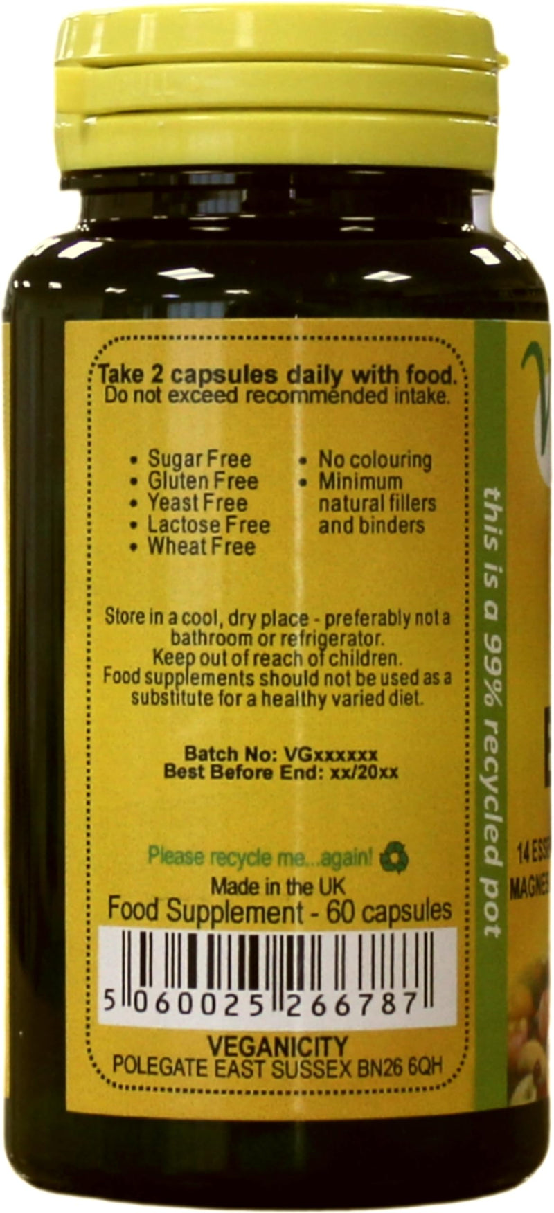 Bone Essentials : Bone Support Supplement : 60 Capsules, in a Planet-Friendly 99% Recycled Pot
