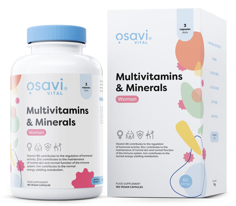 Osavi Multivitamins & Minerals Women – 180 Vegan Capsules | Supports Hormones, Skin & Reduces Fatigue | with Choline, CoQ10, Lutein | Plant extracts | Better Absorption with BioPerine®